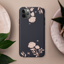 Funda Para iPhone 11 Pro Max Rosa floral de Moda moderna Marina Botánica y Rosa