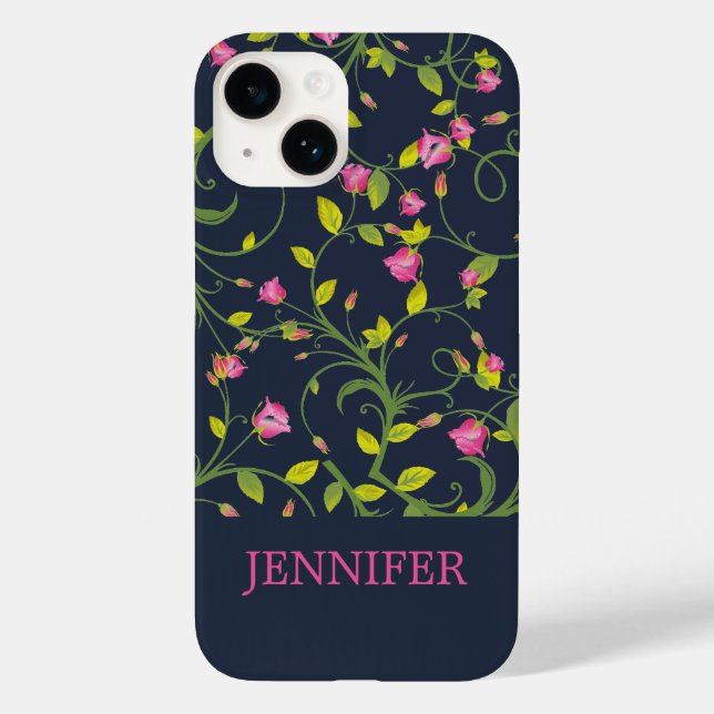 FUNDA DE Case-Mate PARA iPhone ROSA FLORAL ROSA VIOLETA PERSONALIZADA (Reverso )