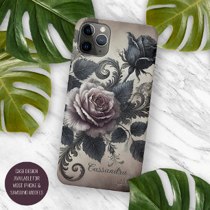 Funda Para iPhone 11 Pro Max Rosa Floral Victoriana Gótica Elegante Personaliza