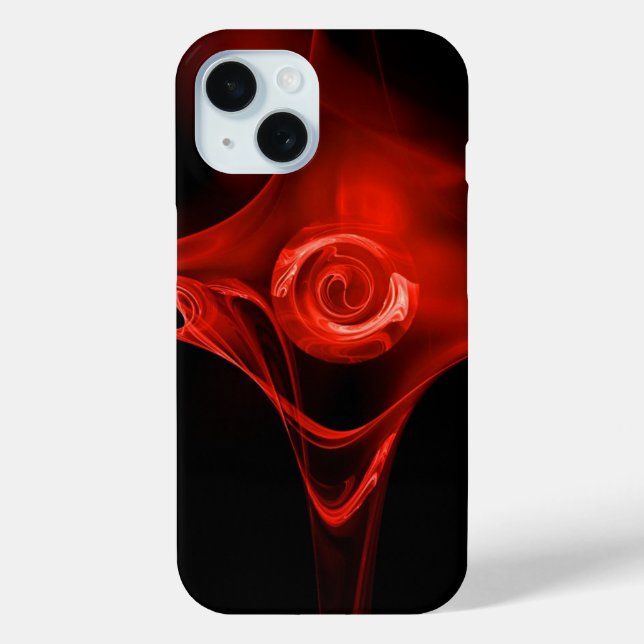 Funda De Case-Mate Para iPhone Rosa FRACTAL , negro rojo (Reverso )