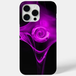 Funda Para iPhone 15 Pro Max Rosa FRACTAL, negro violeta púrpura