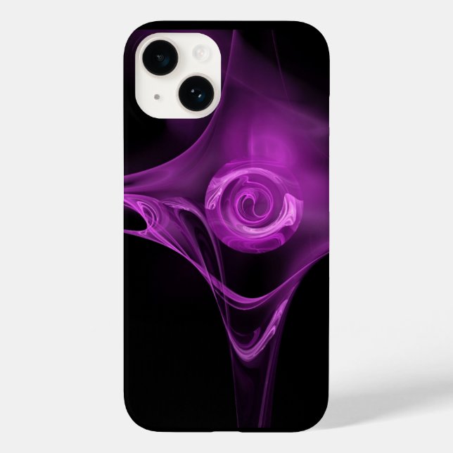 Funda De Case-Mate Para iPhone Rosa FRACTAL PURPLE EN NEGRO (Reverso )