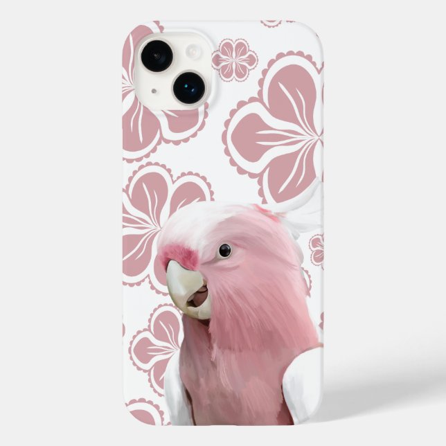 Funda De Case-Mate Para iPhone Rosa Galah Cockatoo Floral rosa (Reverso )