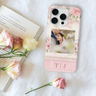 Funda Para iPhone 15 Pro Rosa Girona con foto y monograma