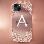 Funda Para iPhone XS Max Rosa Gold Bling Purpurina de espuma de lujo Monogr<br><div class="desc">Rubor Pink - Rosa Oro Bling Ombre Sparkle y Faux Metallic Relieve metalizado Purpurina Girly Modern Monograma Nombre y Estuche inicial Smart Phone. Póngase en contacto con el diseñador para obtener elementos coincidentes</div>