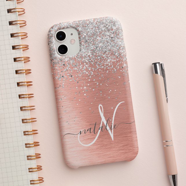 Funda De Case-Mate Para iPhone Rosa Gold Bonito Girly Silver Purpurina Sparkly (Subido por el creador)