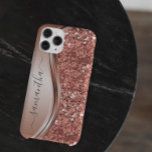 Funda Para iPhone 11 Pro Max Rosa Gold Faux Purpurina Bling Nombre manuscrito<br><div class="desc">El diseño es una foto y los fundas no están hechos con purpurinas, secuencias, metales o bosques reales. Este diseño también está disponible en otros modelos de teléfono. Elija Tipo de dispositivo para ver otros fundas de iPhone, Samsung Galaxy o Google. Algunos estilos se pueden cambiar seleccionando Estilo si se...</div>