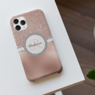 Funda Para Samsung Galaxy S7 Rosa Gold Glam Diamond Monograma de moda