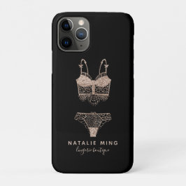 Funda Para iPhone 11 Pro Rosa Gold Lingerie Boutique Logo Business