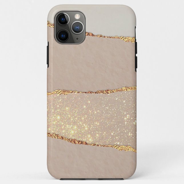 Funda De Case-Mate Para iPhone Rosa Gold Purpurina de lujo (Reverso)