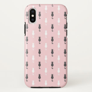 Funda Para iPhone XS Rosa gris y blanco del modelo de la silueta del