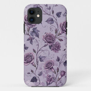 Funda Para iPhone 11 Rosa Lavanda Polvorienta Tonos Soñadores Florales
