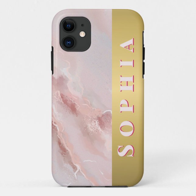 Funda De Case-Mate Para iPhone Rosa Mármol Personalizada para Regalo de Ocasión E (Reverso)