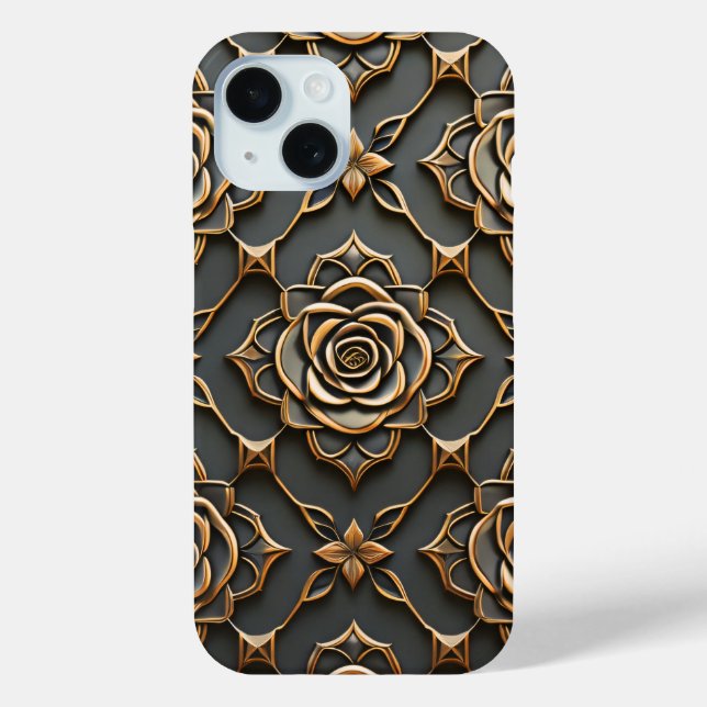Funda De Case-Mate Para iPhone Rosa metálico elegante y rústico (Reverso )