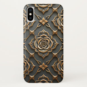 Funda Para iPhone X Rosa metálico elegante y rústico
