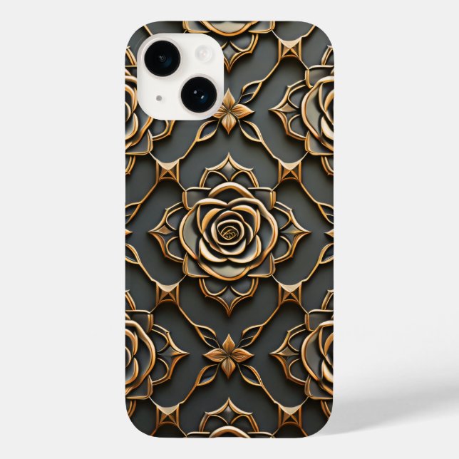 Funda De Case-Mate Para iPhone Rosa metálico elegante y rústico (Reverso )
