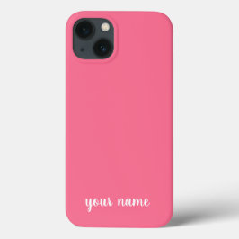 Funda Para iPhone 13 rosa minimalista neutro monogramo
