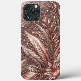 Funda Para iPhone 13 Pro Max Rosa moderno y elegante de oro y flores7