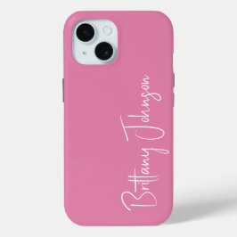 Funda Para iPhone 15 Rosa monogramado