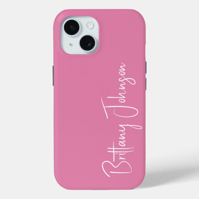 Funda De Case-Mate Para iPhone Rosa monogramado (Reverso )