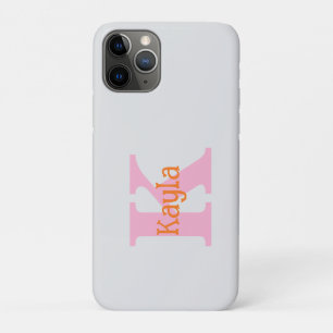 Funda Para iPhone 11 Pro Rosa Naranja Color Personalizado Gris Grises Femen