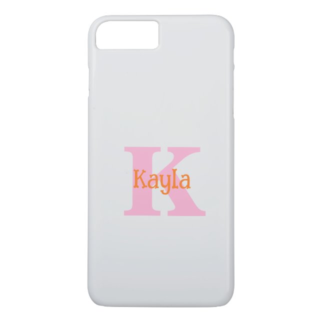 Funda De Case-Mate Para iPhone Rosa Naranja Gris Claro Gris Color Personalizado G (Reverso)