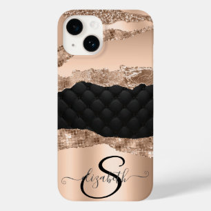 Funda Para iPhone 14 De Case-Mate Rosa Negra Purpurina Lentejuelas Doradas