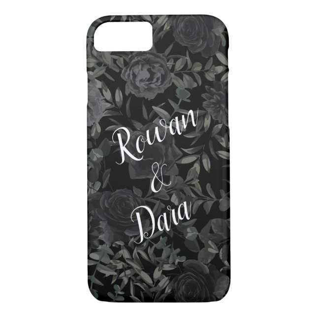 Funda De Case-Mate Para iPhone Rosa negro Boda gótico (Reverso)