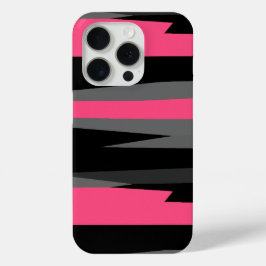 Funda Para iPhone 15 Pro Rosa Negro y Gris