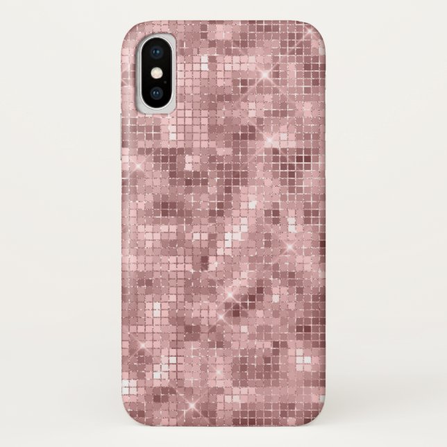 Funda De Case-Mate Para iPhone Rosa Oro Rosado Brillante Lujoso Brillo (Reverso)