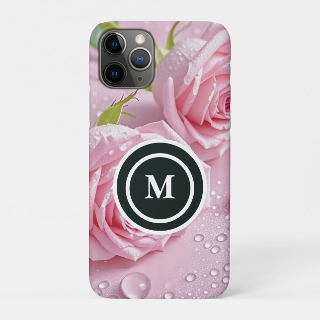 Funda De Case-Mate Para iPhone Rosa Personalizada Boho Floral Acuarela  (Reverso)