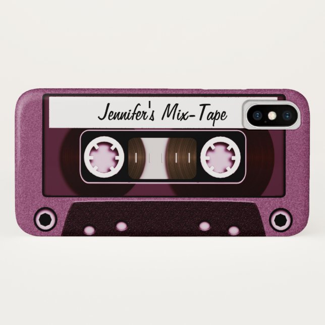 Funda De Case-Mate Para iPhone Rosa personalizado cinta de la mezcla (Reverso (horizontal))