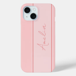 Funda Para iPhone 15 Rosa personalizado mínimo