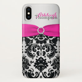title_seo2 Rosa personalizado, negro, iPhone de plata X del