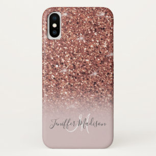 Funda Para iPhone X Rosa personalizado Purpurina de oro Drily Luxury