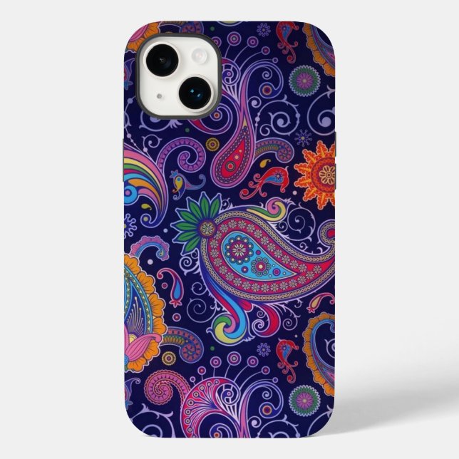 Funda De Case-Mate Para iPhone Rosa púrpura paisley (Reverso )