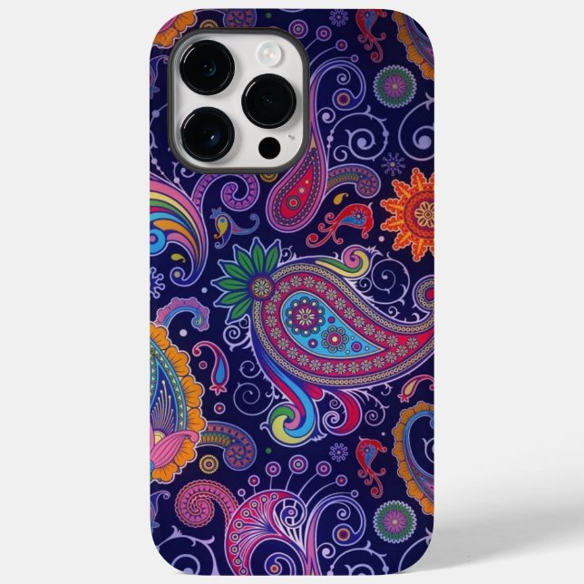 Funda De Case-Mate Para iPhone Rosa púrpura paisley (Reverso )