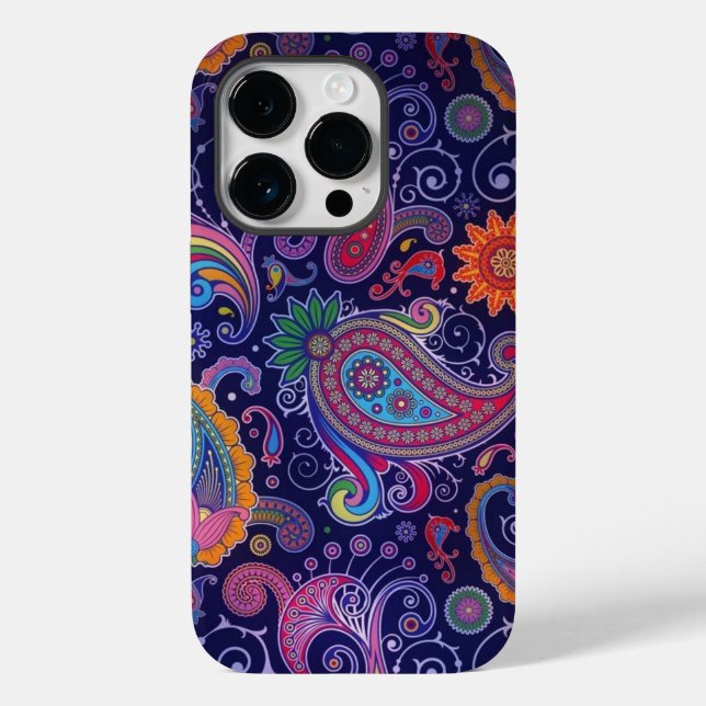 Funda De Case-Mate Para iPhone Rosa púrpura paisley (Reverso )