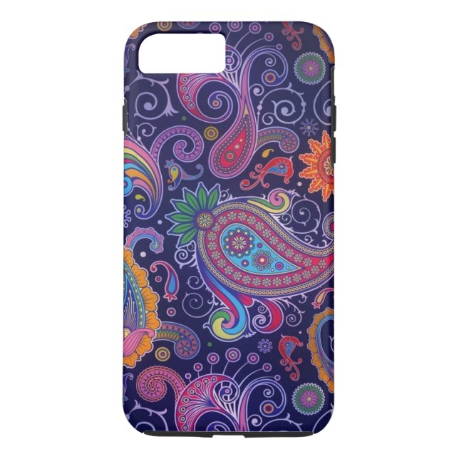 Funda De Case-Mate Para iPhone Rosa púrpura paisley (Reverso)