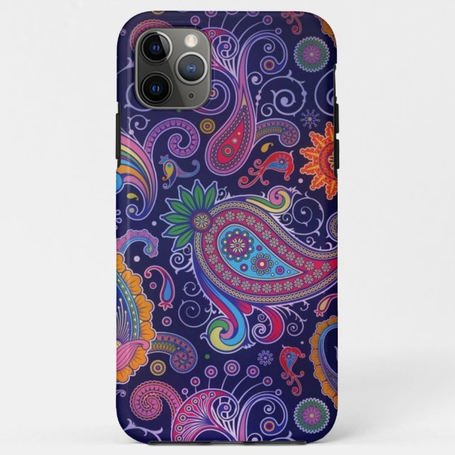 Funda De Case-Mate Para iPhone Rosa púrpura paisley (Reverso)