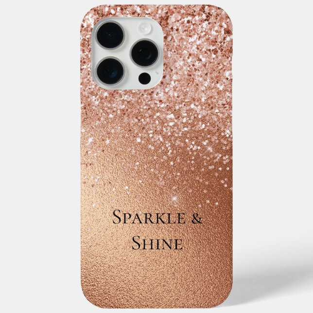 Funda De Case-Mate Para iPhone Rosa Purpurina de oro (Reverso )