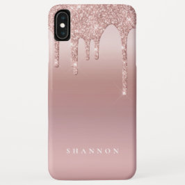 Funda Para iPhone XS Max Rosa Purpurina Ombre Rosa Nombre Rubor