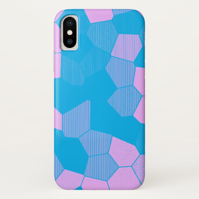 Funda De Case-Mate Para iPhone Rosa retro/azul (Reverso)