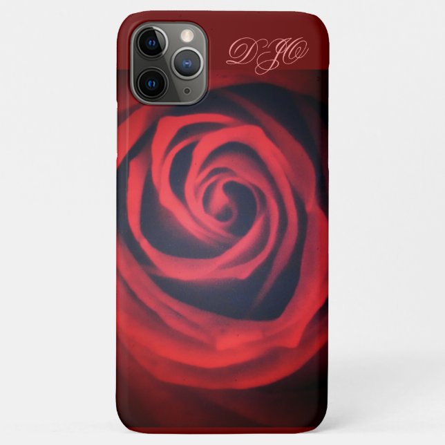 Funda De Case-Mate Para iPhone Rosa Roja cierra con monograma (Reverso)