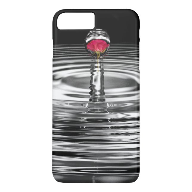 Funda De Case-Mate Para iPhone rosa roja en gota de agua (Reverso)