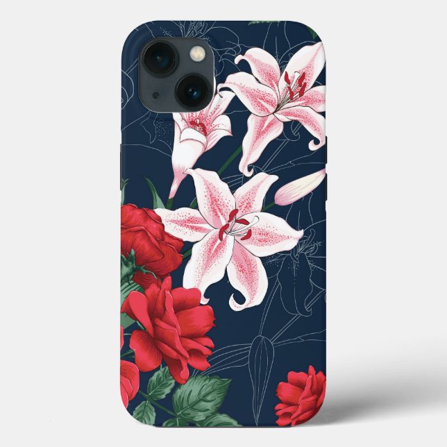 Funda De Case-Mate Para iPhone Rosa Roja sin costuras (Reverso )