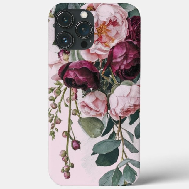Funda De Case-Mate Para iPhone Rosa rosa burdeos moderno y elegante (Reverso )