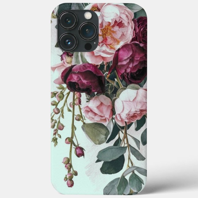 Funda De Case-Mate Para iPhone Rosa rosa burdeos moderno y elegante (Reverso )