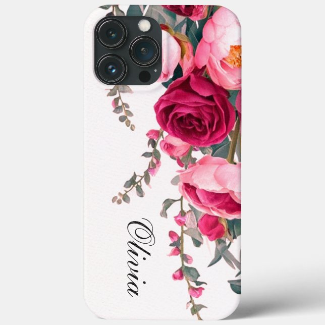 Funda De Case-Mate Para iPhone Rosa rosa burdeos moderno y elegante (Reverso )