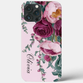 Funda Para iPhone 13 Pro Max Rosa rosa burdeos moderno y elegante
